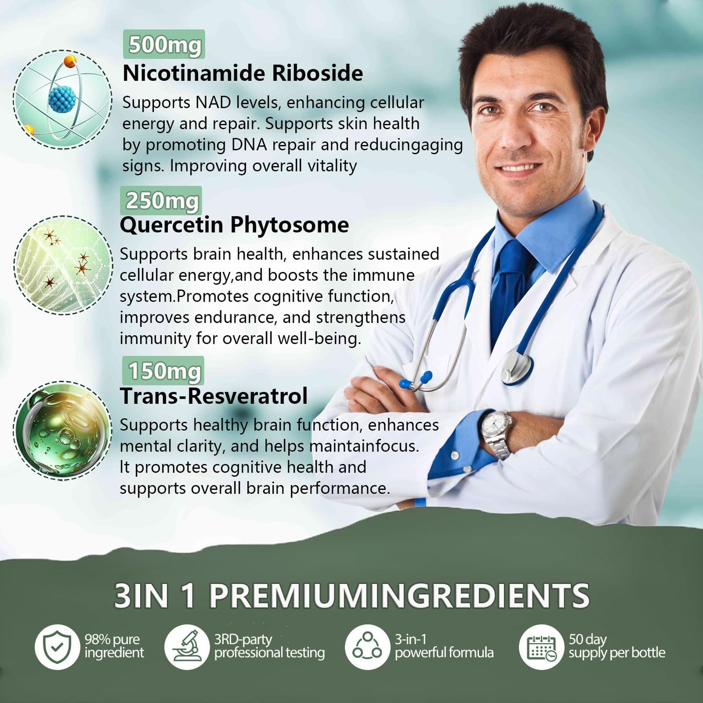 GSXR NAD+ 900MG Liposomal NR + Resveratrol – Anti-Aging NAD Supplement