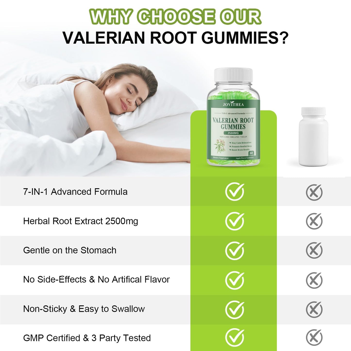 2 Pack Organic Valerian Root Gummies – Calming Sleep Support (Melatonin Free)