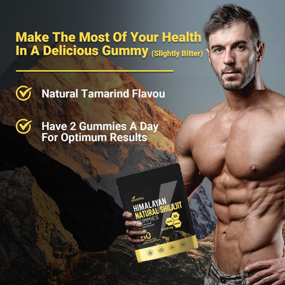 Himalayan Shilajit Gummies with Ashwagandha & Gokshura – Organic & Non-GMO