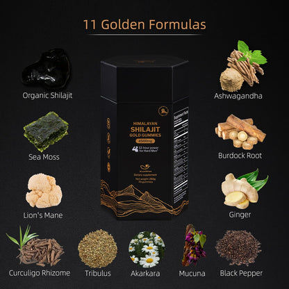 5Loaf2Fish Himalayan Shilajit Gummies with Ashwagandha & Sea Moss – 70 Gummies