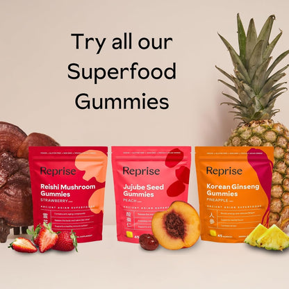 Reishi Mushroom Gummies | Hongo Reishi Mushroom Supplement (Lingzhi, Ganoderma Lucidum) | Full Spectrum Stress Gummies for Adults | Red Reishi Mushroom | Strawberry Flavor | 45 Count (Pack of 3)