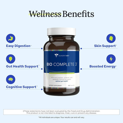 Gundry MD Bio Complete 3 — 3-in-1 Prebiotic, Probiotic, Postbiotic for Gut Health (90-Day Supply)
