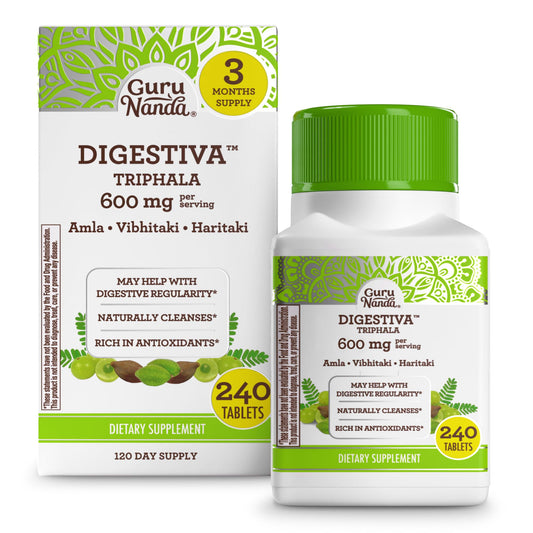 GuruNanda Digestiva Triphala - 240 Tablets | Supports Digestion & Bloating