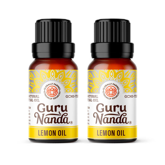 GuruNanda Lemon Essential Oil - 100% Pure, Undiluted Citrus Aroma (2x0.5 oz)