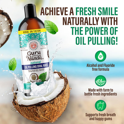GuruNanda Mint to Be Kit: CocoMint Oil Pulling, Neem Toothpaste & Breath Mouthwash