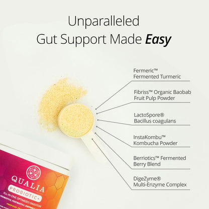 Qualia Probiotic – 28-Component Synbiotic for Gut Health (1 Month Supply)