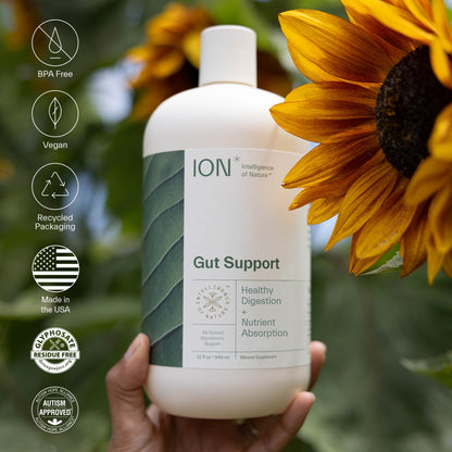 ION Gut Support Liquid – Digestive Health & Detox Drops with Humic Extract | 8 fl oz