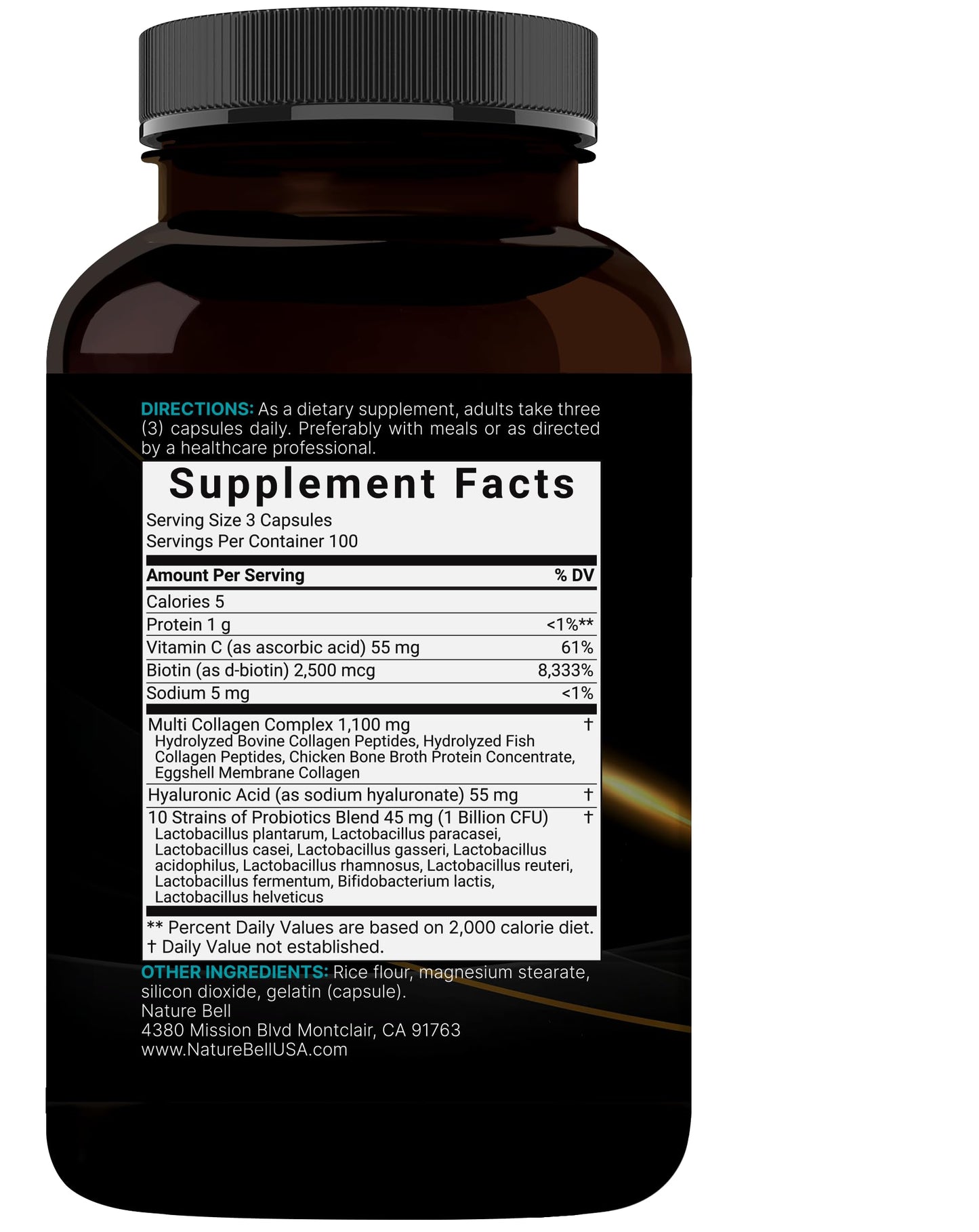 NatureBell Multi Collagen Complex – 300 Capsules, 5 Types + Hyaluronic Acid