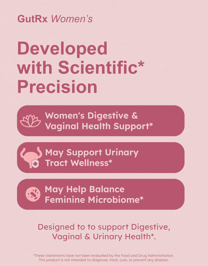 GutRx Women's Probiotic – 28B CFU with Cranberry & D-Mannose | Vegan