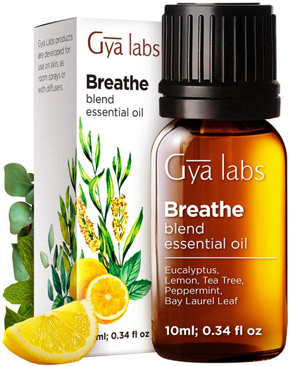 Gya Labs Breathe Essential Oil Blends – 100% Pure Breathe Easy Oil for Diffusers & Humidifiers (0.34 fl oz)