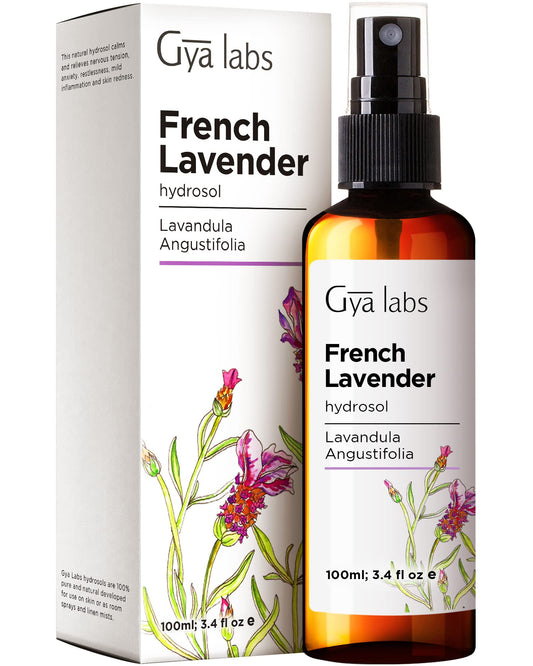 Gya Labs French Lavender Hydrosol - 3.4 Fl Oz | Face & Body Mist, Pillow & Linen Spray