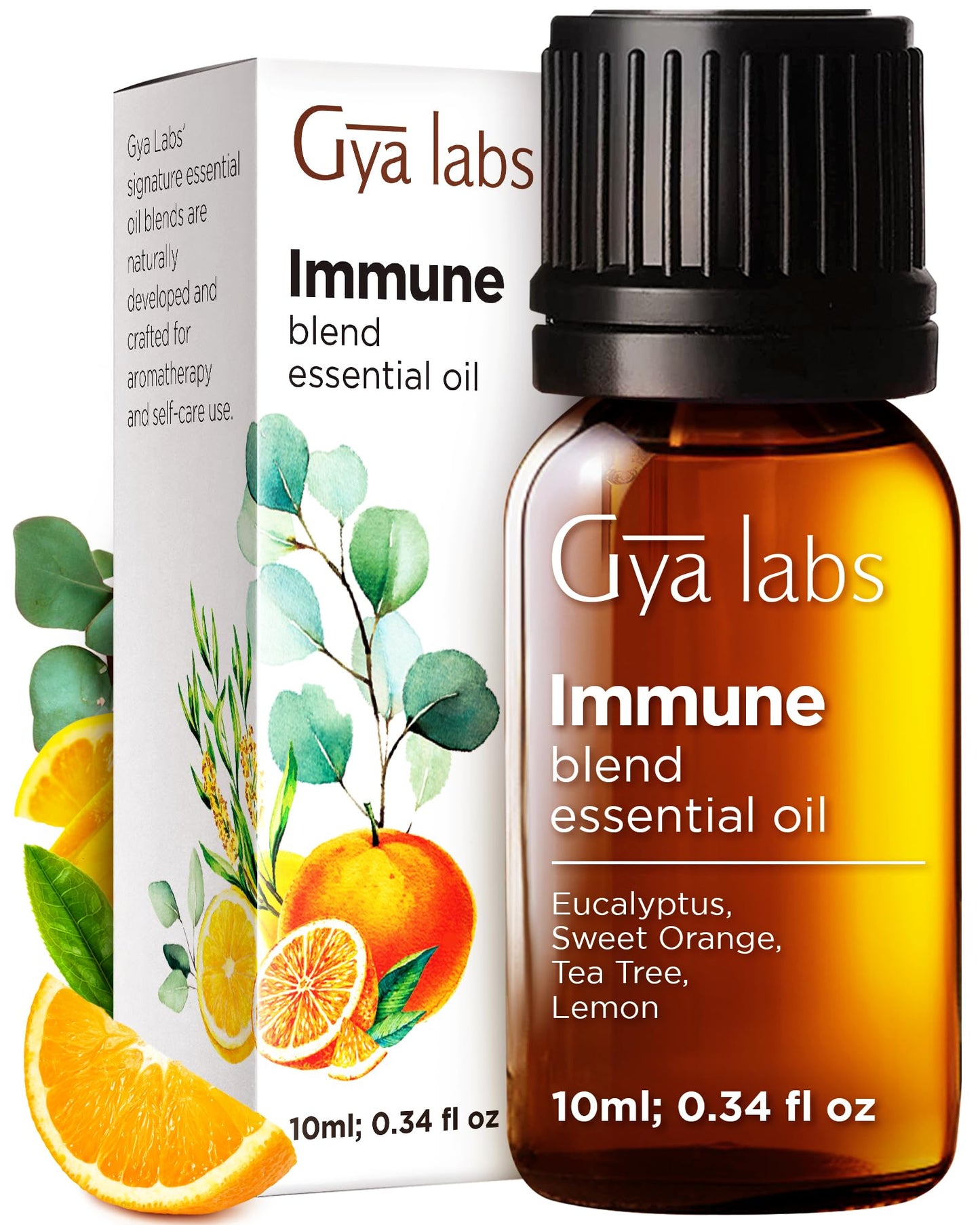 Gya Labs Immune Essential Oil Blend for Diffuser & Wellness — Thieves-Style Immunity Oil, 0.34 fl oz