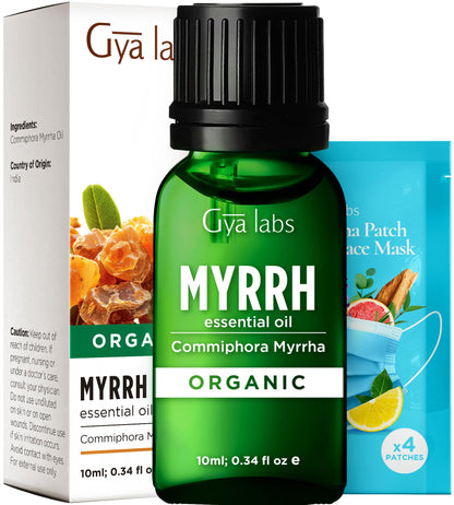 Gya Labs Organic Myrrh Essential Oil - 0.34 fl oz | Skin, Hair, Diffuser, Aromatherapy & DIY Candle Making Scents