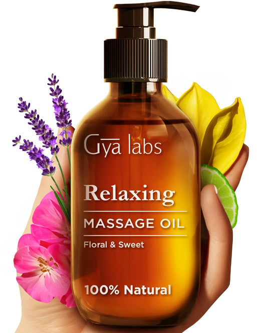 Gya Labs Relaxing Massage Oil - 6.76 Fl Oz | Non-Greasy Formula for Sore Muscles, Deep Relaxation & All Skin Types