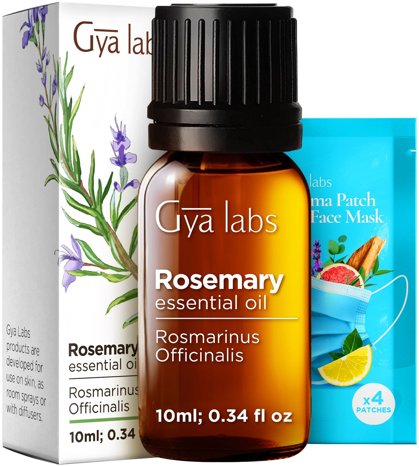 Gya Labs Rosemary Essential Oil 0.34 fl oz – 100% Pure for Hair, Skin, Diffuser & Candles