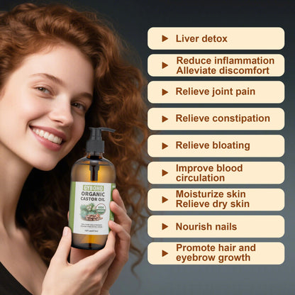 GYBOHO Castor Oil Pack Wrap + 16oz Organic Castor Oil with Patches - USDA Organic