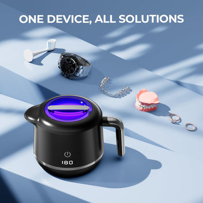 GYNHD Ultrasonic Retainer Cleaner – 45kHz, 200ml, 5 Modes, Bright Black