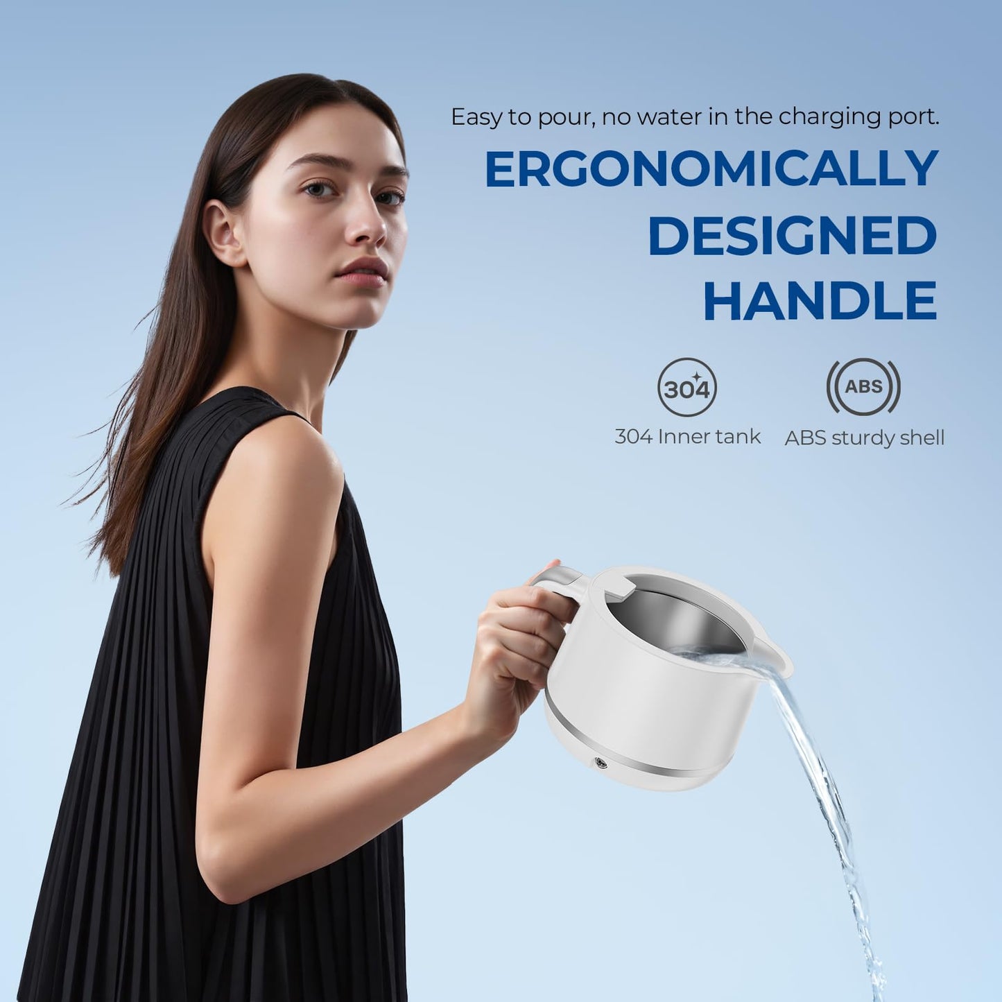 GYNHD Ultrasonic Retainer Cleaner - 45kHz 200ml, 5 Modes, Digital Timer, Water Bottle Design | Porcelain White