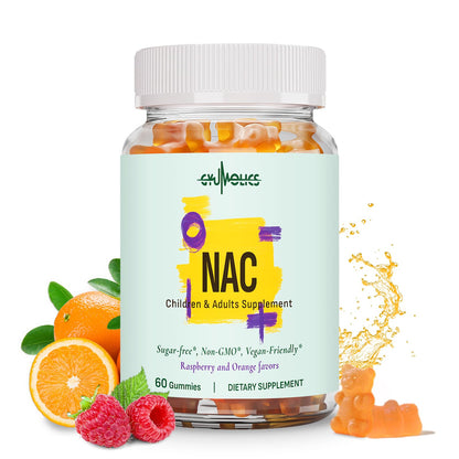 Gyumolics NAC Gummies 1000mg for Adults & 500mg for Kids - Vegan Sugar-Free, 60 Gummies
