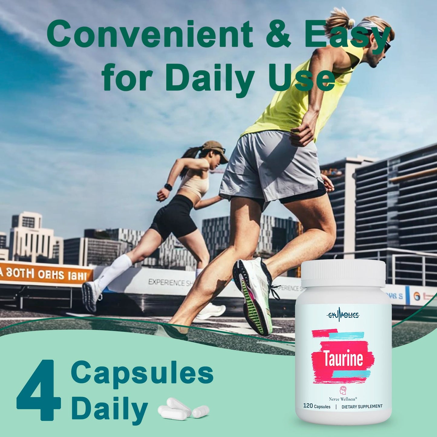 Gyumolics Taurine 2000mg – 5-in-1 Plant-Based Amino Acid Supplement (L-Theanine, Myo-Inositol, B6 & B12)