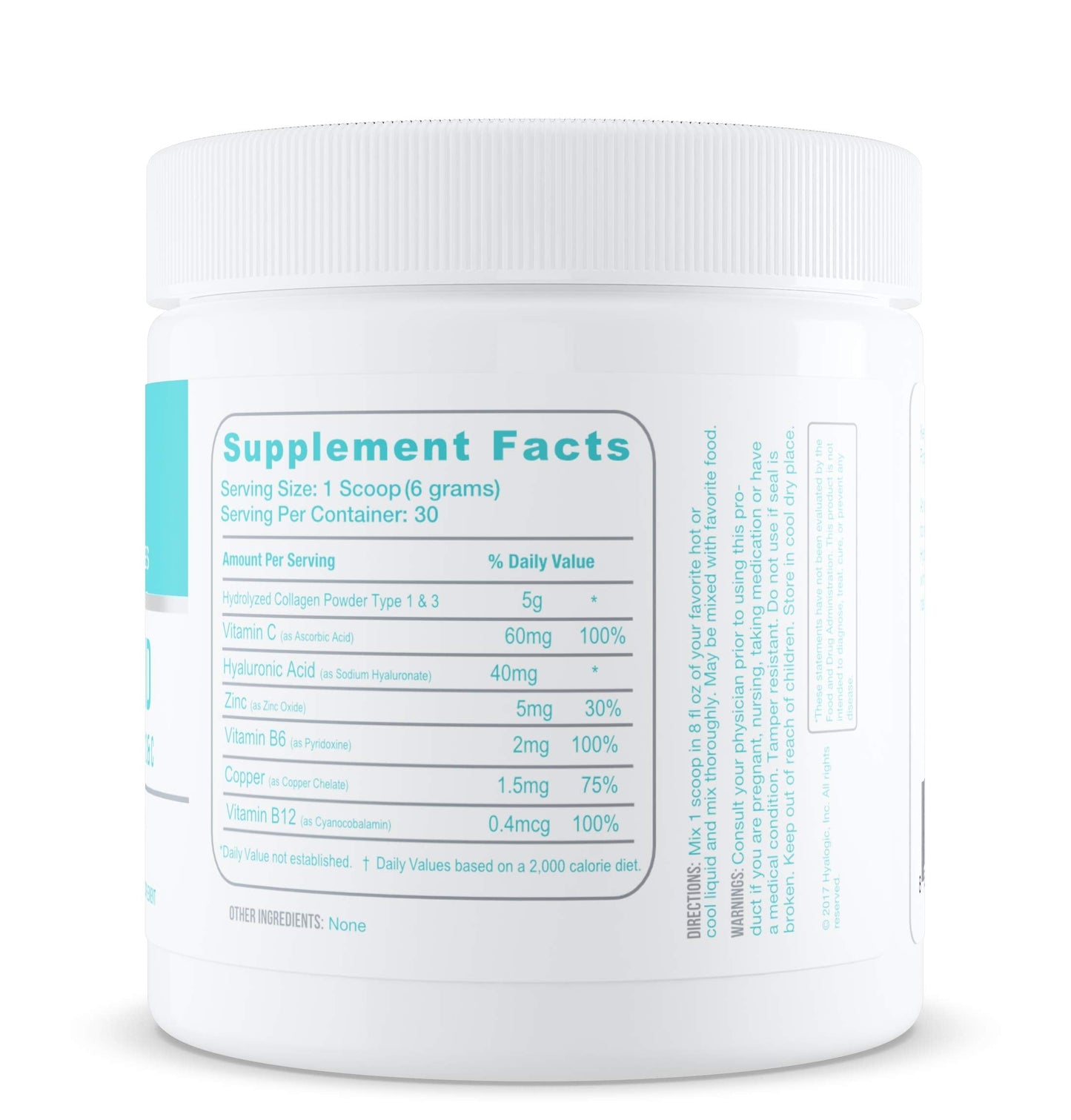 HA Professionals Collagen Powder – Skin & Joints with Hyaluronic Acid, B Vitamins, Zinc & Copper (6.4 oz)