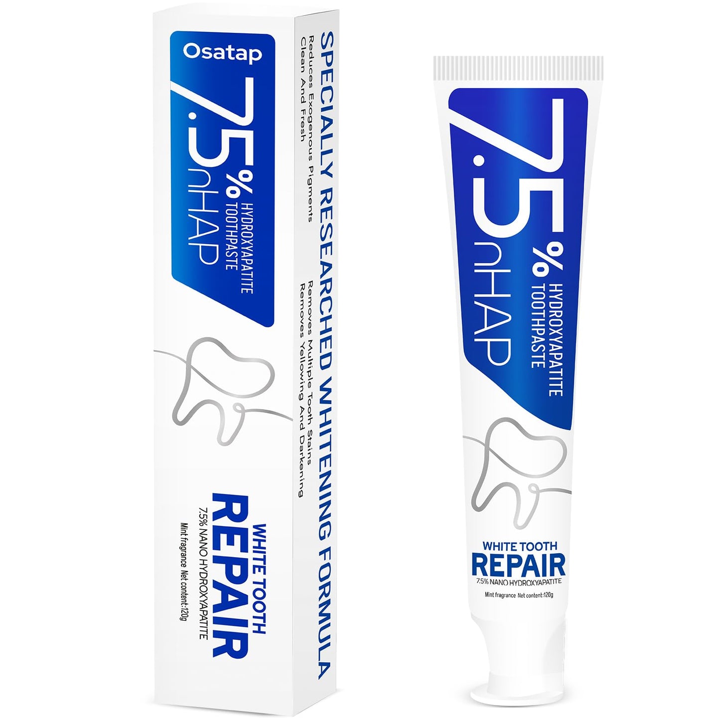 7.5% Hydroxyapatite Toothpaste – Fluoride-Free Whitening & Enamel Support