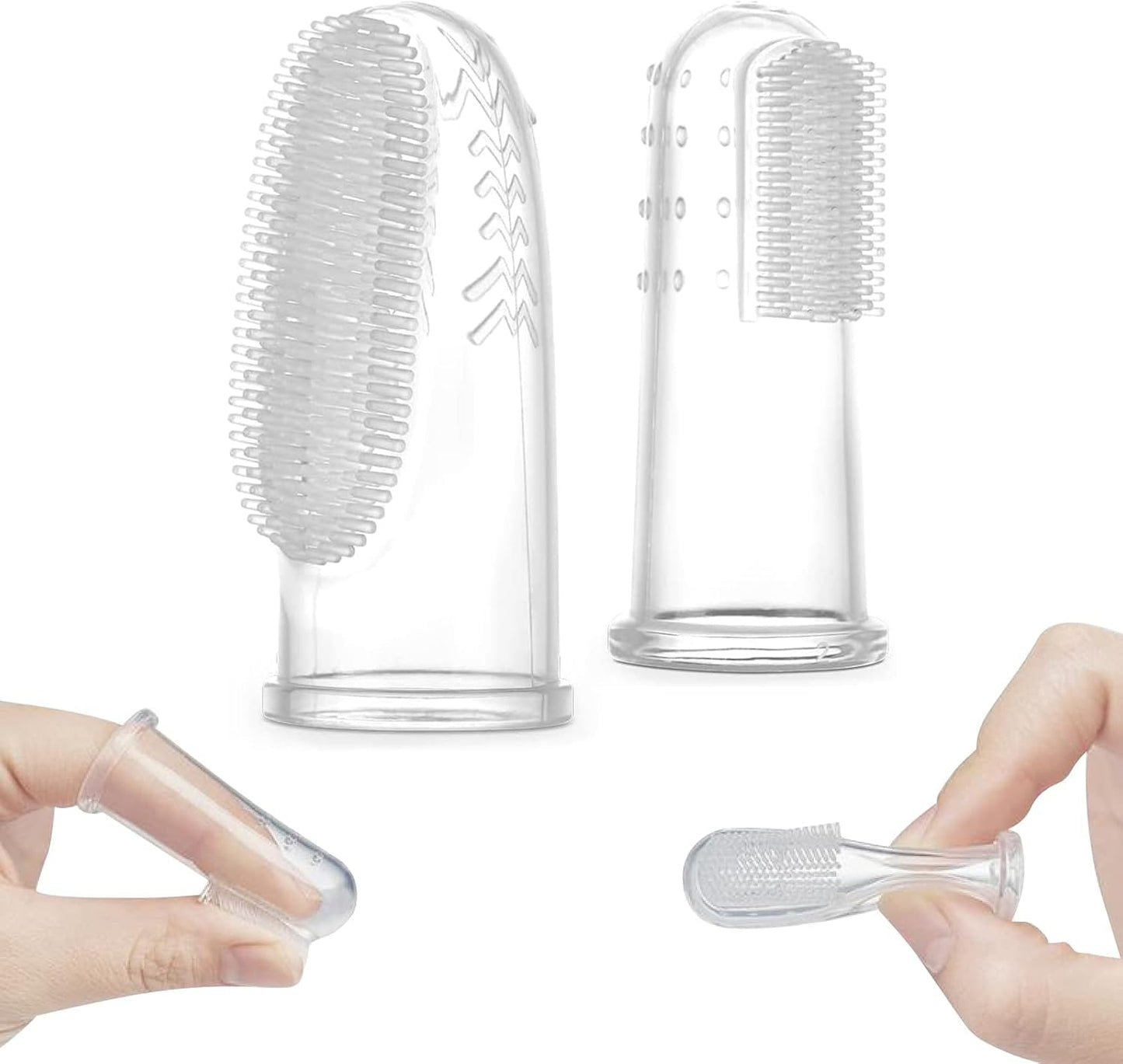Haakaa Silicone Baby Finger Toothbrush Set - 360° Bristles | 2-Pack, BPA Free, 0m+