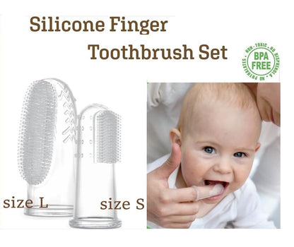 Haakaa Silicone Baby Finger Toothbrush Set - 360° Bristles | 2-Pack, BPA Free, 0m+