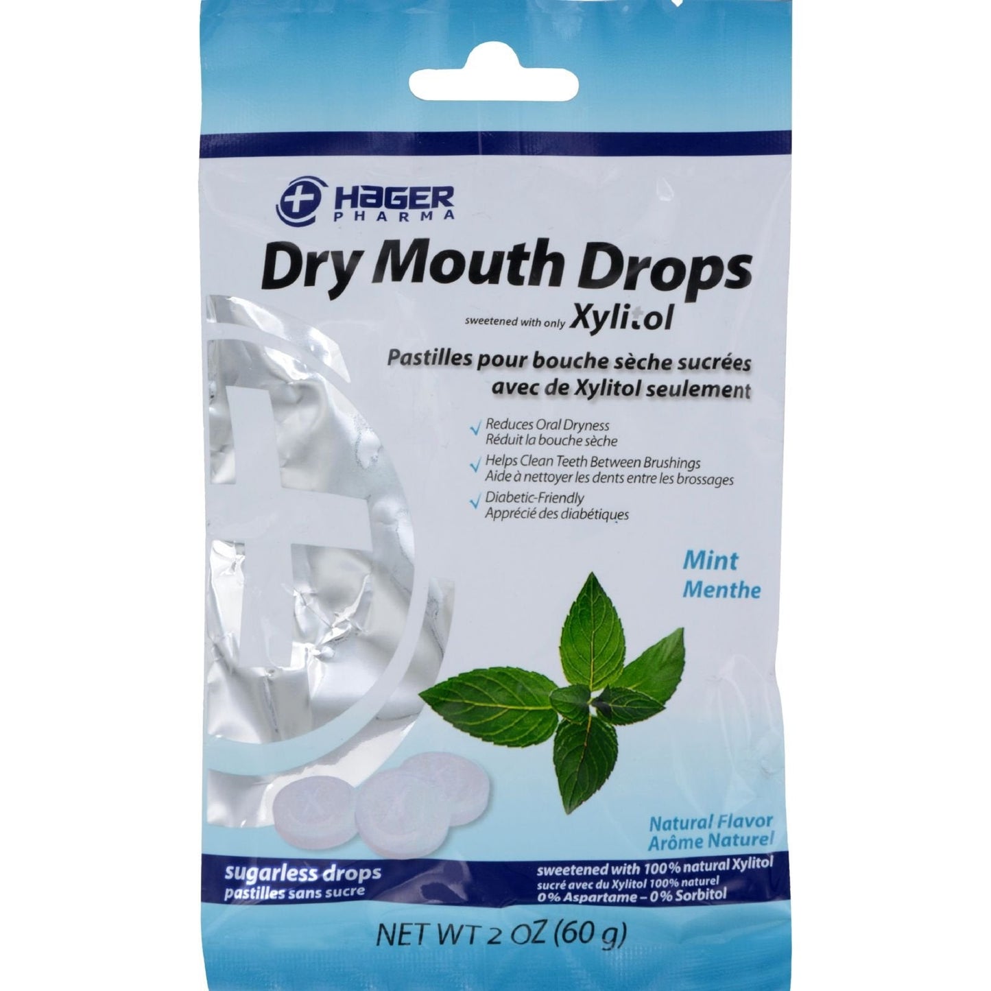 Hager Pharma Dry Mouth Drops Mint 26 Ct – Sugar-Free Relief & Fresh Breath