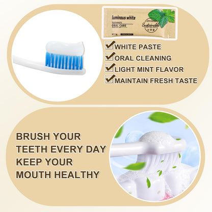 HAIFOTRVA 50 Pack Too Small Bulk Travel Size Toothpaste – 0.105 oz Mint Mini for Hotels & Guests