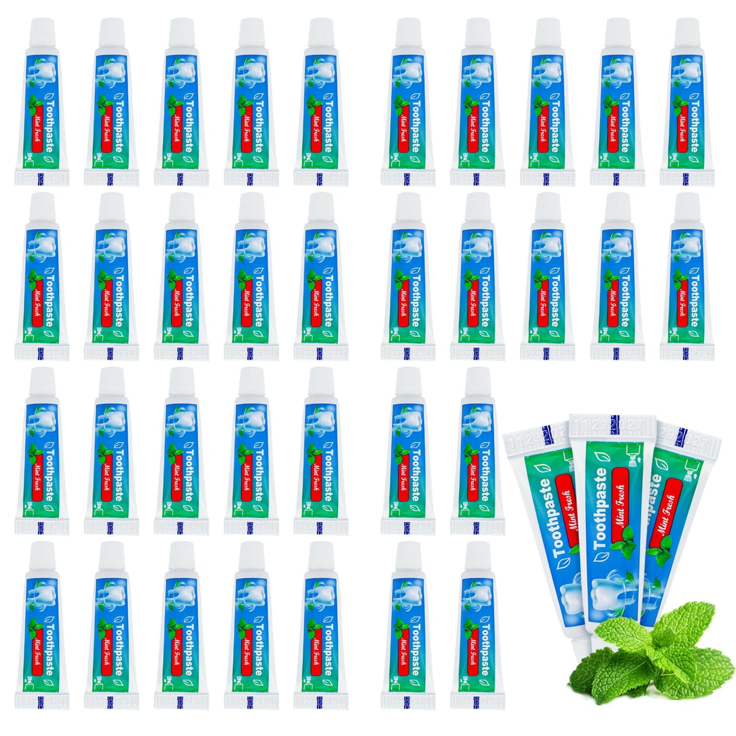 HAIFOTRVA 0.176 oz Bulk Travel Size Toothpaste – 30 Mint Tubes for Hotels, Guests & Travel