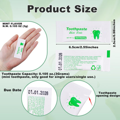 HAIFOTRVA Travel Size Toothpaste 30 Pack – 0.105 oz Mint, Bulk Hotel & Guest Supplies