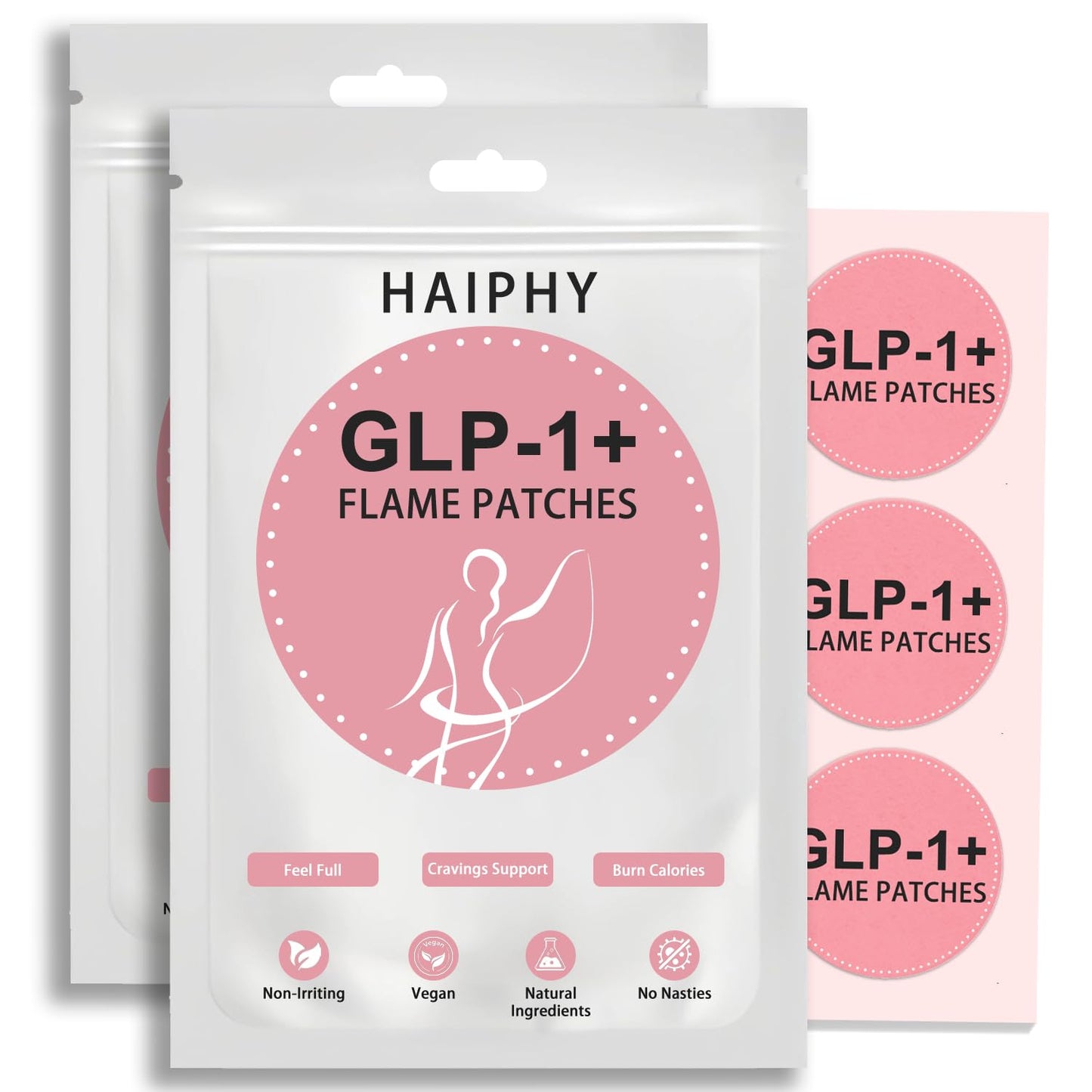 Haiphy GLP-1 Patches - Natural Ingredients, 8-Hour Energy & Health Support (60 Count) 2 Packs