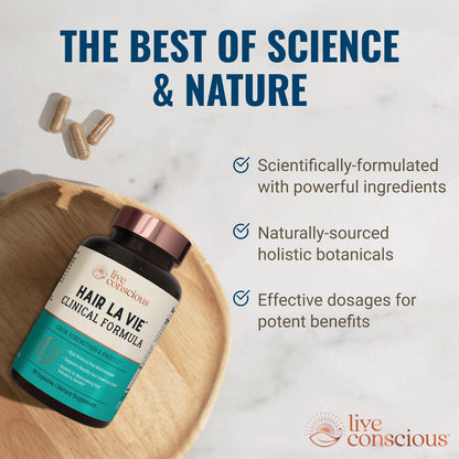 Hair La Vie Live Conscious Clinical Formula Hair Vitamins – Biotin & Saw Palmetto (2-Pack)