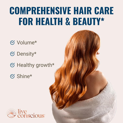Hair La Vie Live Conscious Clinical Formula Hair Vitamins Capsule with Biotin and Saw Palmetto - Healthy Hair and Whole-Body Wellness (2-Pack)