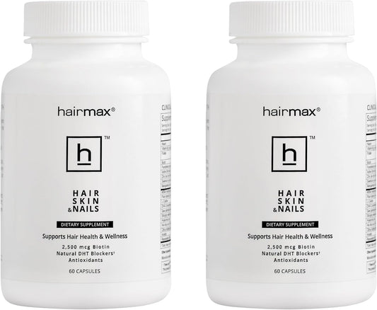 Hairmax Hair, Skin & Nails Supplement – Hair Loss & Regrowth (2 Bottles)