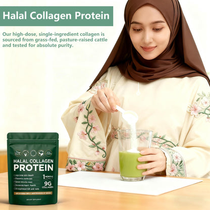 Halal Collagen Protein Powder – Grass-Fed, Organic, Hydrolyzed, Unflavoured | 30 Servings