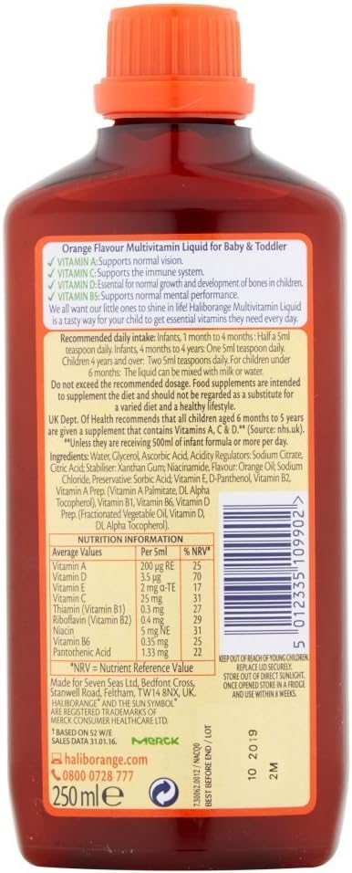 Haliborange Baby & Toddler Liquid 250ml – 2 Pack Bundle | 9 Essential Vitamins