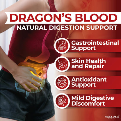 Hallusa Dragon's Blood 1000 mg Capsules – Croton Lechleri Digestive & Skin Support (60 Caps)