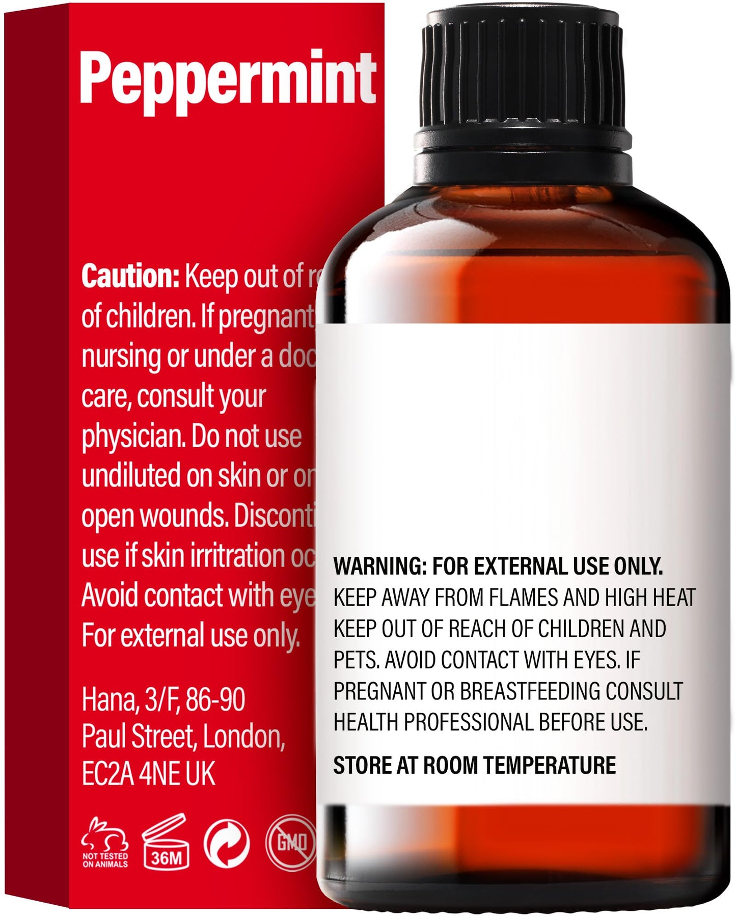 H'ana Peppermint Essential Oil 1.02 fl oz – Hair, Skin, Diffuser & Aromatherapy