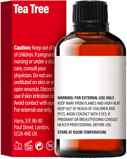 H'ana Tea Tree Essential Oil - 1.02 Fl Oz | Hair, Skin, Diffuser & DIY Crafts