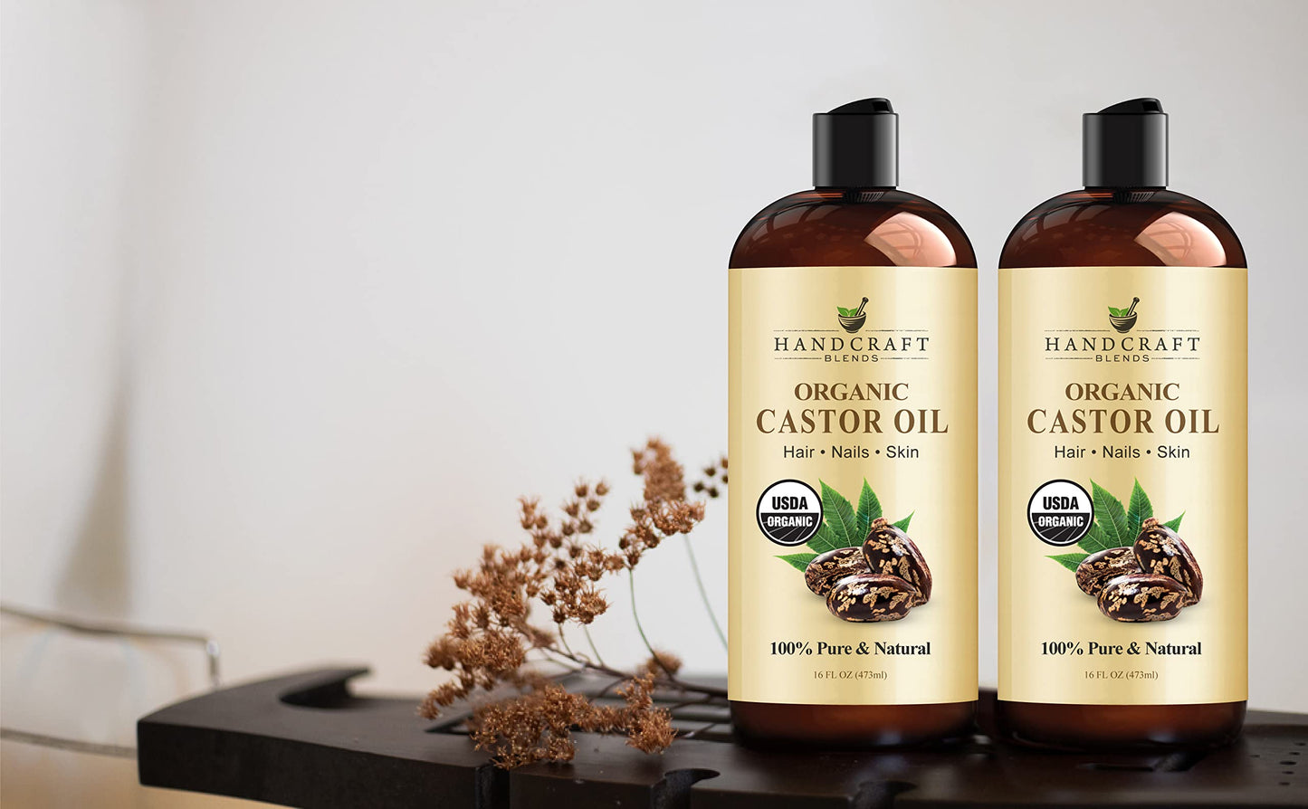Handcraft Blends Organic Castor Oil – 16 oz | Pure & Natural Carrier Oil