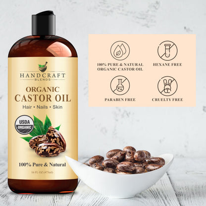 Handcraft Blends Castor Oil Pack Wrap – 16 oz Organic Castor Oil, Reusable & Adjustable