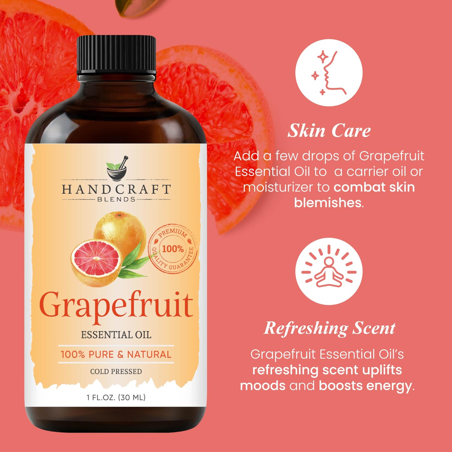 Handcraft Blends Grapefruit Essential Oil - 1 fl oz | 100% Pure & Natural, Premium Grade