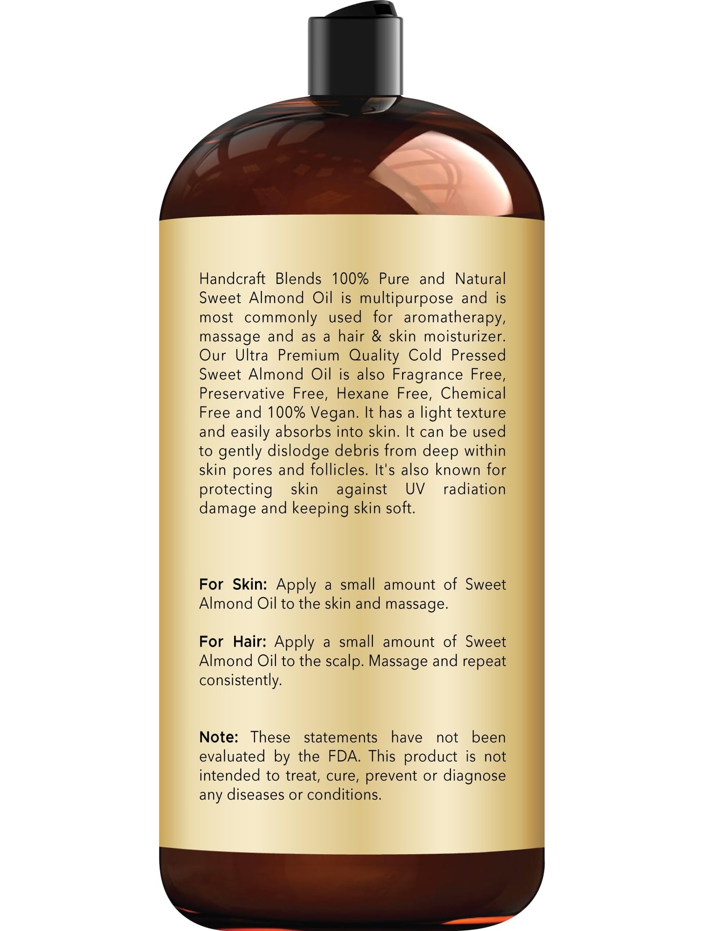 Handcraft Blends Sweet Almond Oil 28 oz - 100% Pure & Natural, Hexane-Free