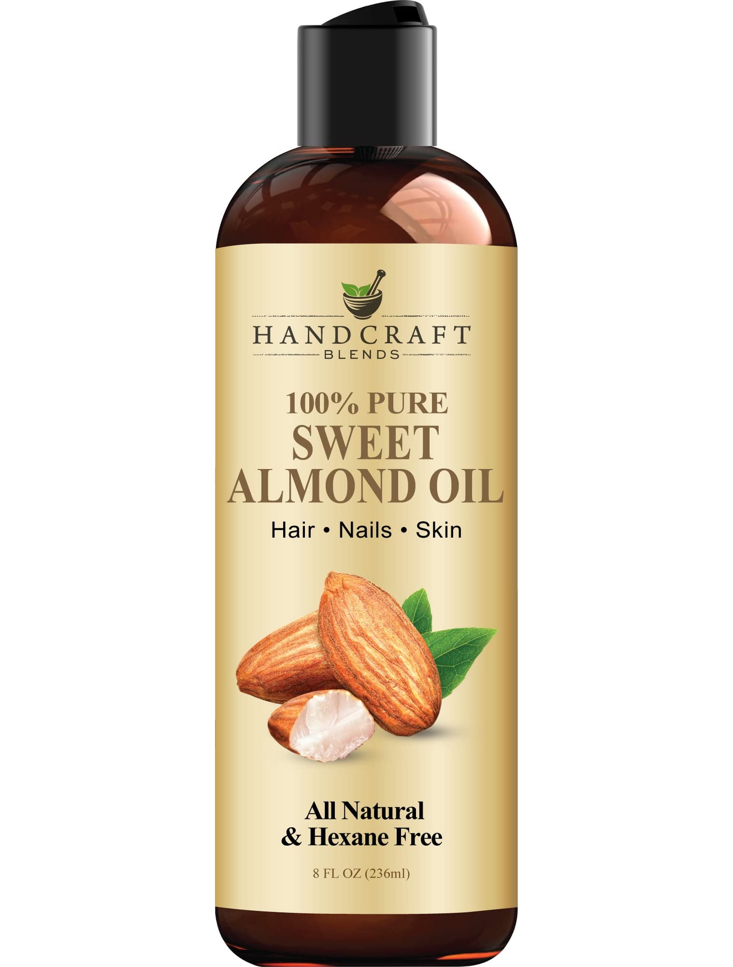 Handcraft Blends Sweet Almond Oil – 8 Fl Oz | 100% Pure & Natural Carrier Oil