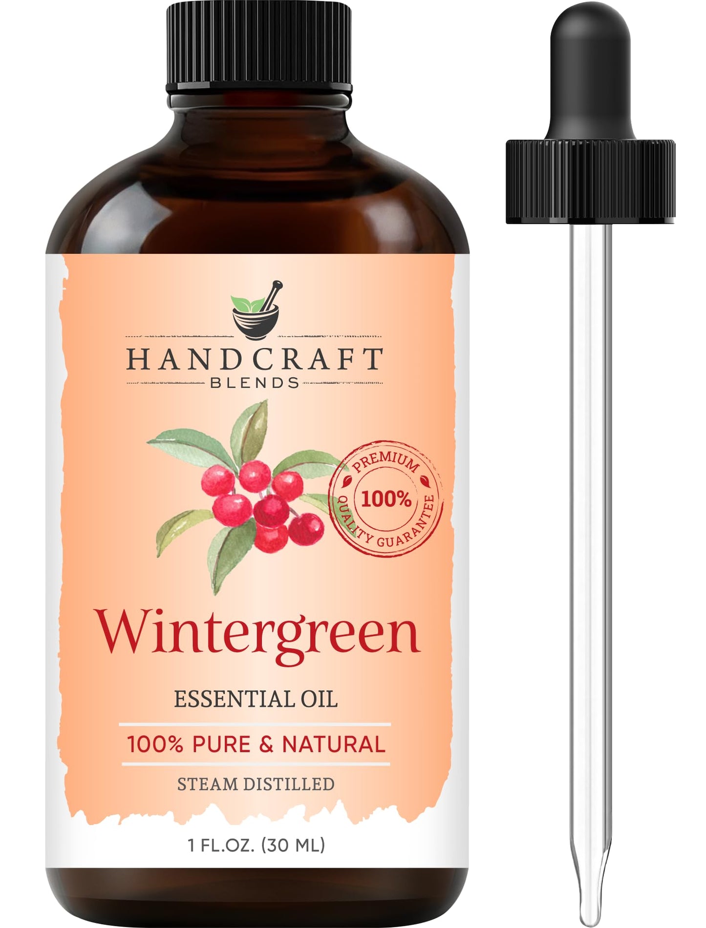 Handcraft Blends Wintergreen Essential Oil – 1 Fl Oz | 100% Pure & Natural, Premium Grade