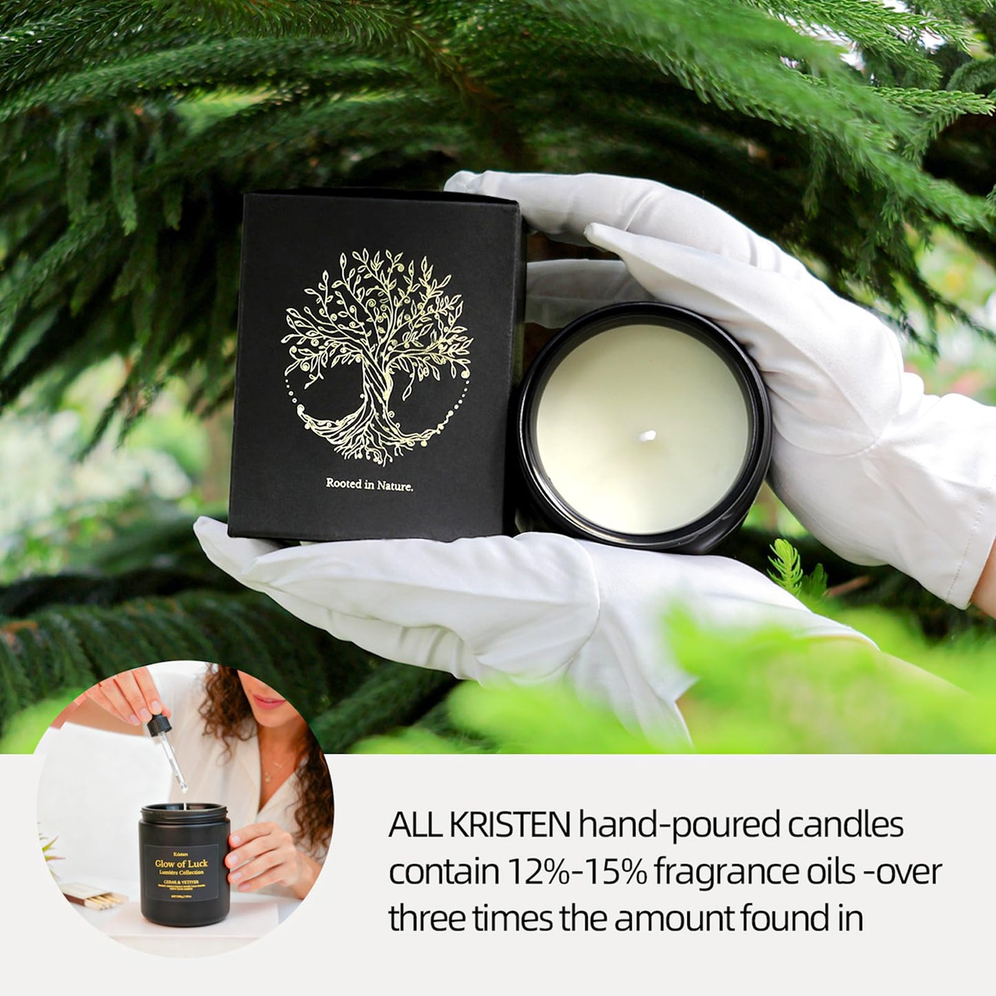 Cedarwood & Vetiver Soy Candle – Luxury Handcrafted Black Jar (7.05 oz, 42-Hour Burn)