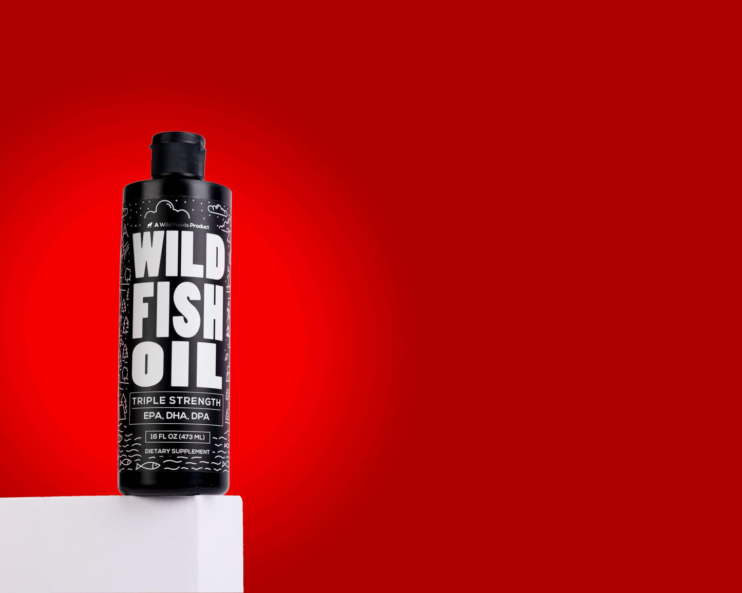 Wild Foods Liquid Omega-3 Fish Oil – Lemon, 16 oz | Burpless, Odorless, DPA + EPA + DHA Triple Strength