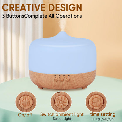 HAPPTWS 1000ml Essential Oil Diffuser with Remote Control - 7 Color LED for Large Rooms